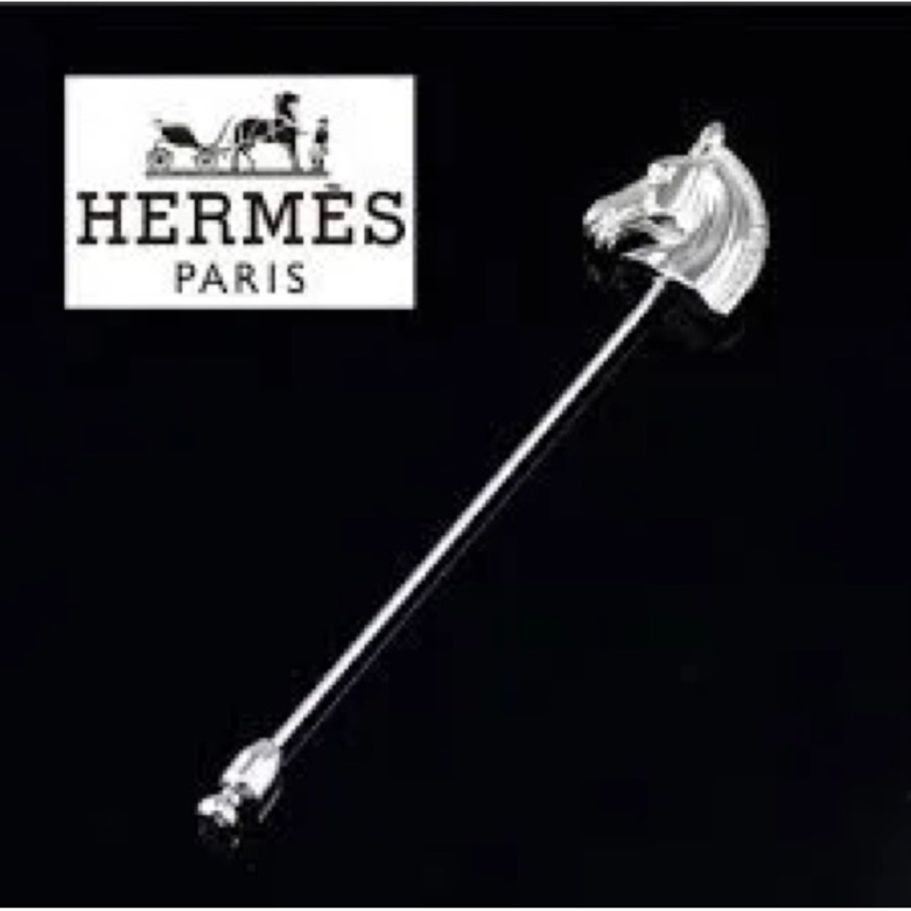 Hermes Bijoux Silver Equestrian Stick Pin